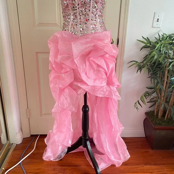 CINDERELLA Pink Corset Sequin Ball Gown Size 6 - Picture 3 of 5